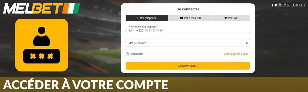 Se connecter à son compte Melbet Côte d'Ivoire