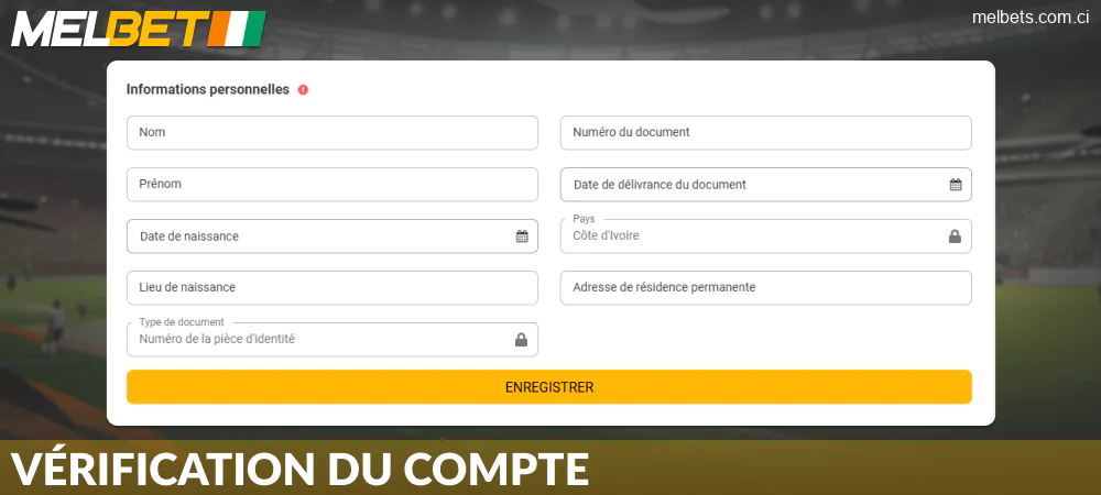 Vérification KYC pour les utilisateurs de Melbet Côte d'Ivoire